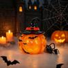 Handcrafted Resin Pumpkin Lamp USB Powered Witch Hat Table Lamp Halloween Table Lamp  Office Decor