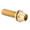 Bicycle Titanium Alloy Water Bottle Cage Screw Bolt M5x12 16mm with Washer (Gold M5x16)