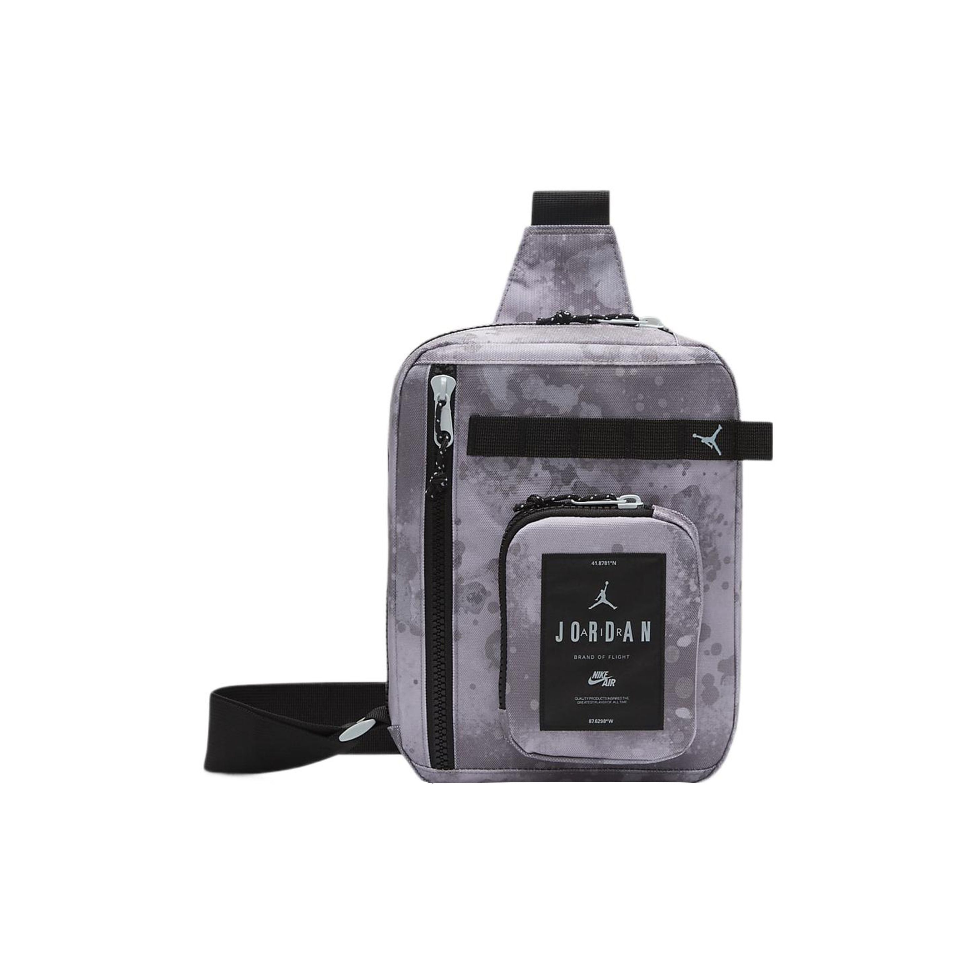 

Jordan Storage Zipper Pocket Lightweight Comfortable Simple Polyester Shoulder Crossbody Bag Unisex bags Medium-Gray Black FV2564-062 Mid Gray & Black