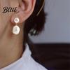 Plier-wrapped Faux Pearl Earrings 1 Pair Women Stud White Dangling