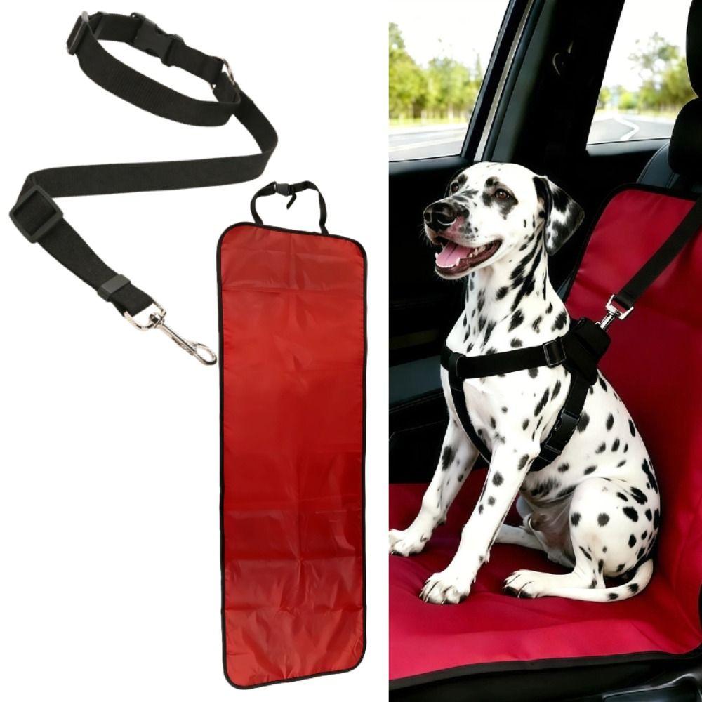 Waterproof Pet Car Travel Set Adjustable Secure Restraint Leash Carrying Rear Seat Cover  Vet Visit