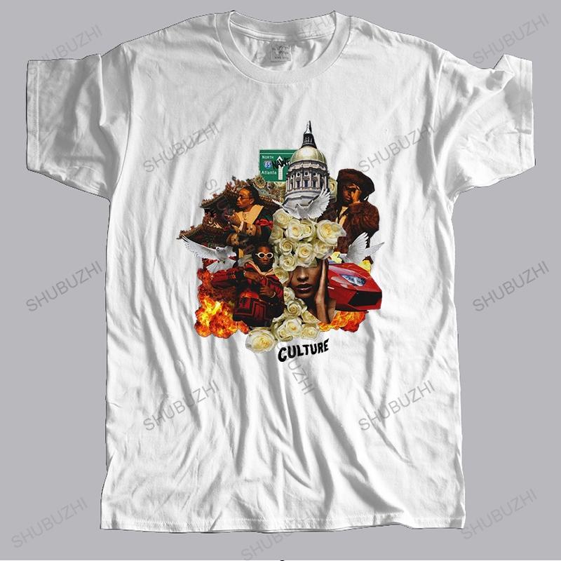 Hot sale men t shirt summer cotton tshirt Migos Culture Mens Black casual Tshirt fashion brand teeshirt homme tops S