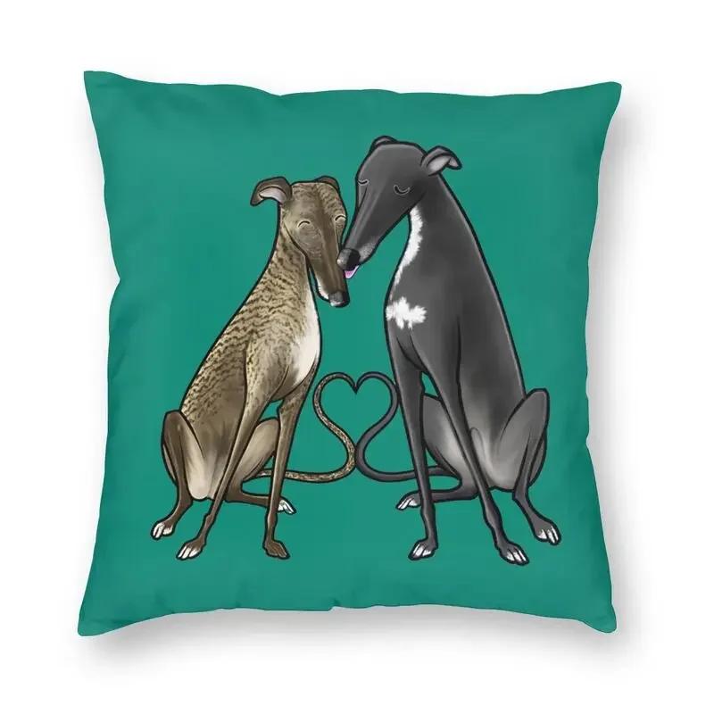 Greyhound Whippet Sighthound Dog Cushion Cover Double-Sided Printing Dog Lover Art Floor Pillow Case For Sofa Cool Pillowcase