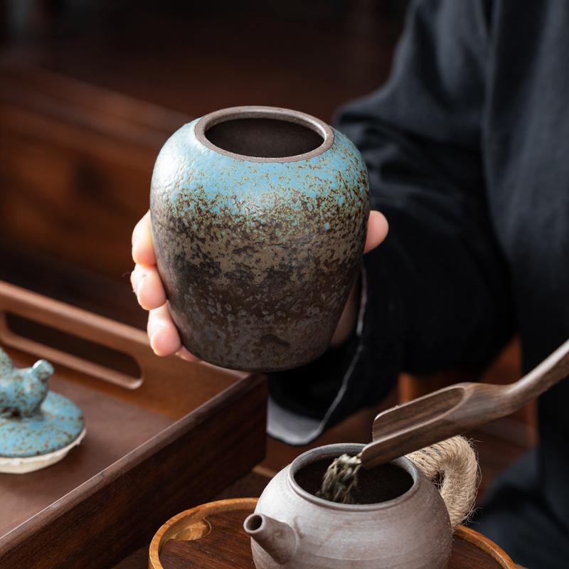 Chinese Ceramic Tea Canister: Small/Large Sealed Storage Jar for Pu'er Tea with Logo Printing