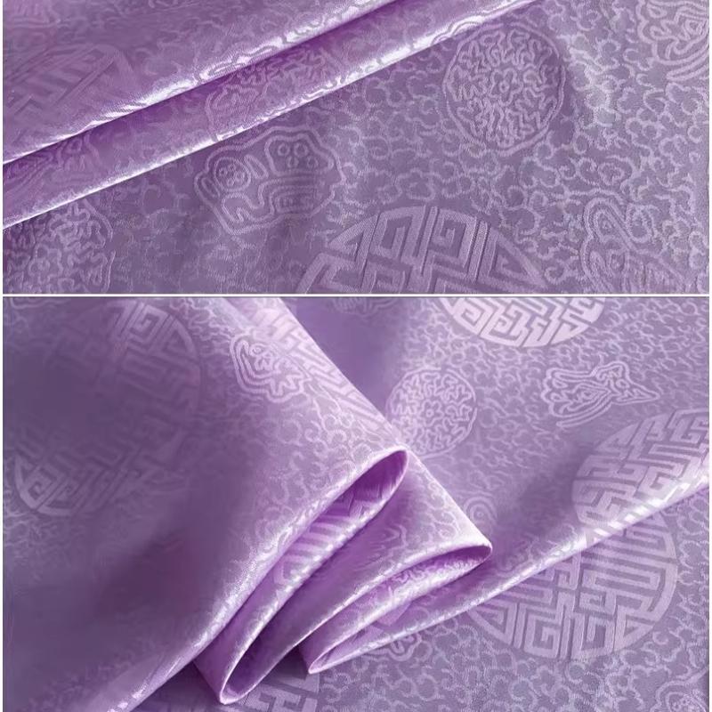 17 Ohm Silk Fabric Traditional Chinese Jacquard Silk Cotton Charmeuse Crepe Tissu Fabric for Sewing Cheongsam Cloth Width 114cm