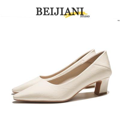 BEIJIANI Damen Professionelle High Heels aus Schafsleder mit Blockabsatz und Umwandelbarer Absatzoption