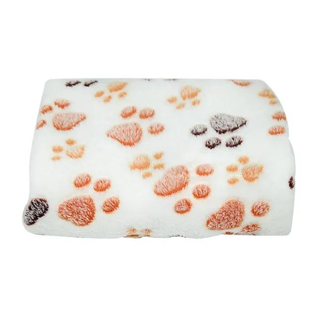 Lovely Pet Small Large Warm Paw Print Dog Puppy Cat Fleece Soft Blanket Beds Mat for Small Medium Large Dogs Mat