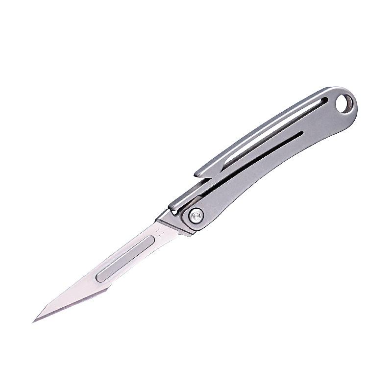 NEW NO11 Replaceable Blades Scalpel Folding Knife Quick Open Bottle Opener Keychain EDC Folding Knife 10 Blade Free Useful Tool