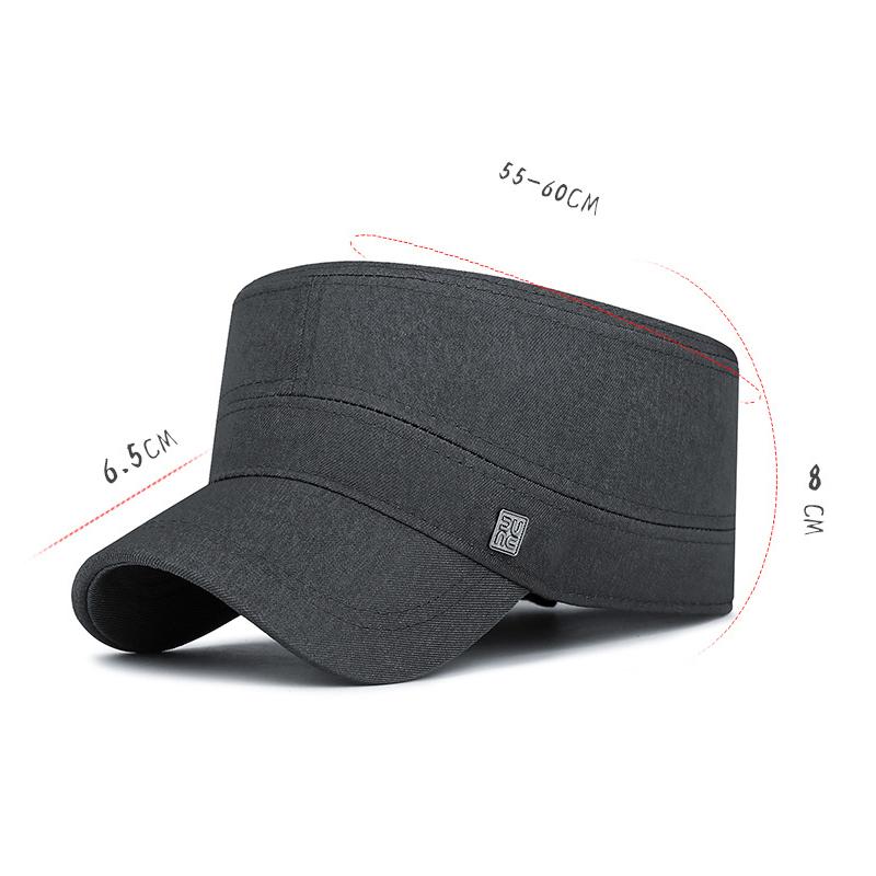 Spring Autumn Outdoor Flat Top Cap Middle-Aged and Elderly Sun Hat Solid Color Cap