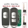 jingyuqin 2/3 Buttons Smart Key Fob 433Mhz ID49 For MAZDA CX-3 Axela CX-5 Atenza Model SKE13E-01 SKE13E-02 Car Remote Control