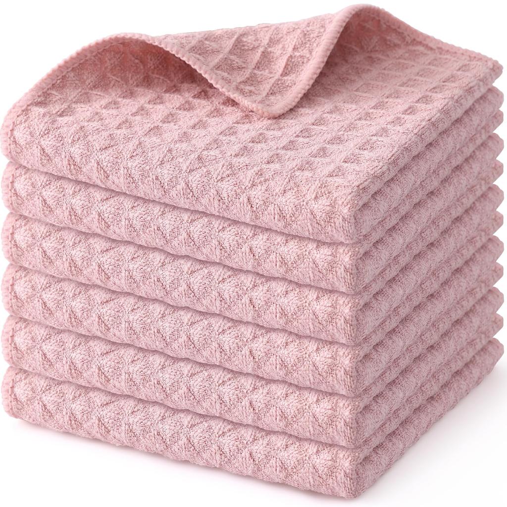 Olanly Kitchen Towels Premium Microfiber Waffle Weave Kitchen Cleaning Rags Ultra Absorbent Dish Towel Reusable Daily Dish Cloth