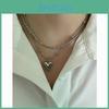 Geometric Heart Pendant Necklace For Women Men With Stainless Steel Chain Autumn