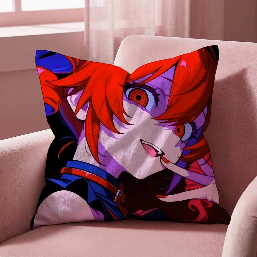 Kasane Teto Anime Cushion Cover Multi-Scene Pillow Cover for Home & Car - Reversible, Soft & Durable for Daily Use