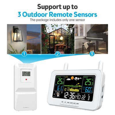 Weather Stations Wireless Indoor Outdoor Thermometers LCD Color Display Temperature Humidity