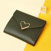 2025 Women's Tri-Fold Heart Coin Purse & Card Holder - Fashionable Mini Wallet for Students