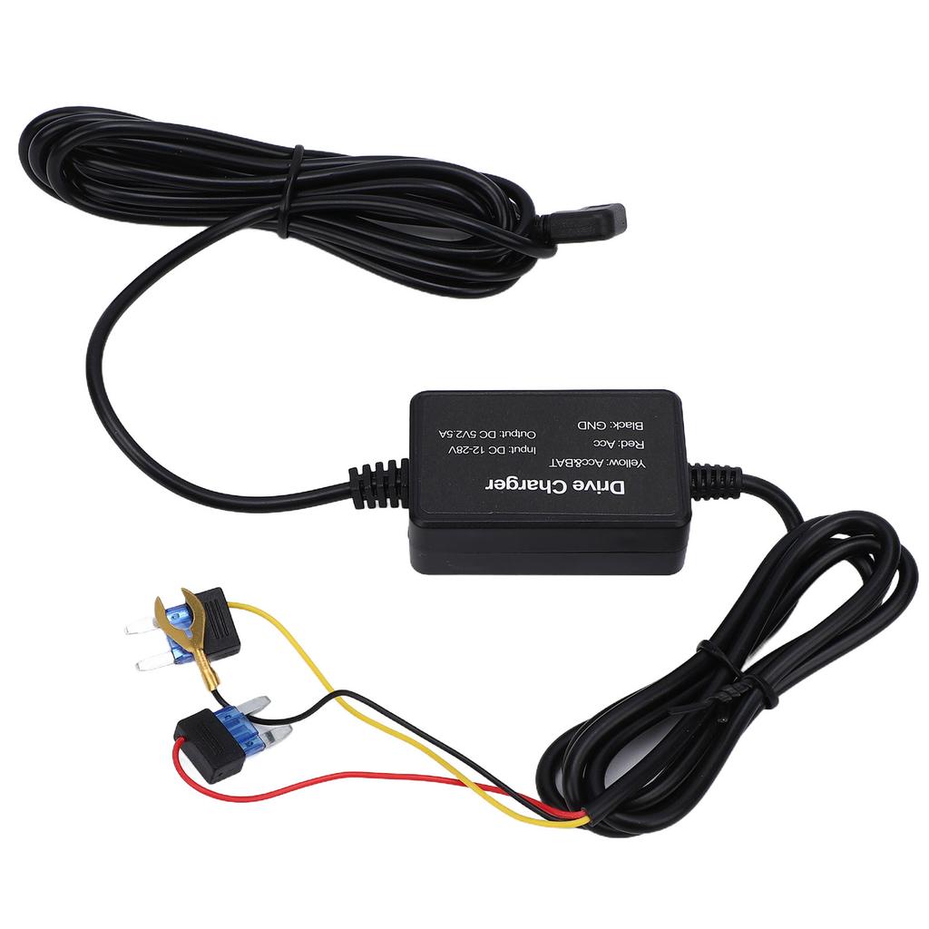 Car Cam Hardwire Kit 12-28V To 5V 2.5A with Low Voltage Type-C Hardwire Kit for 24 Hour Parking Monitoring