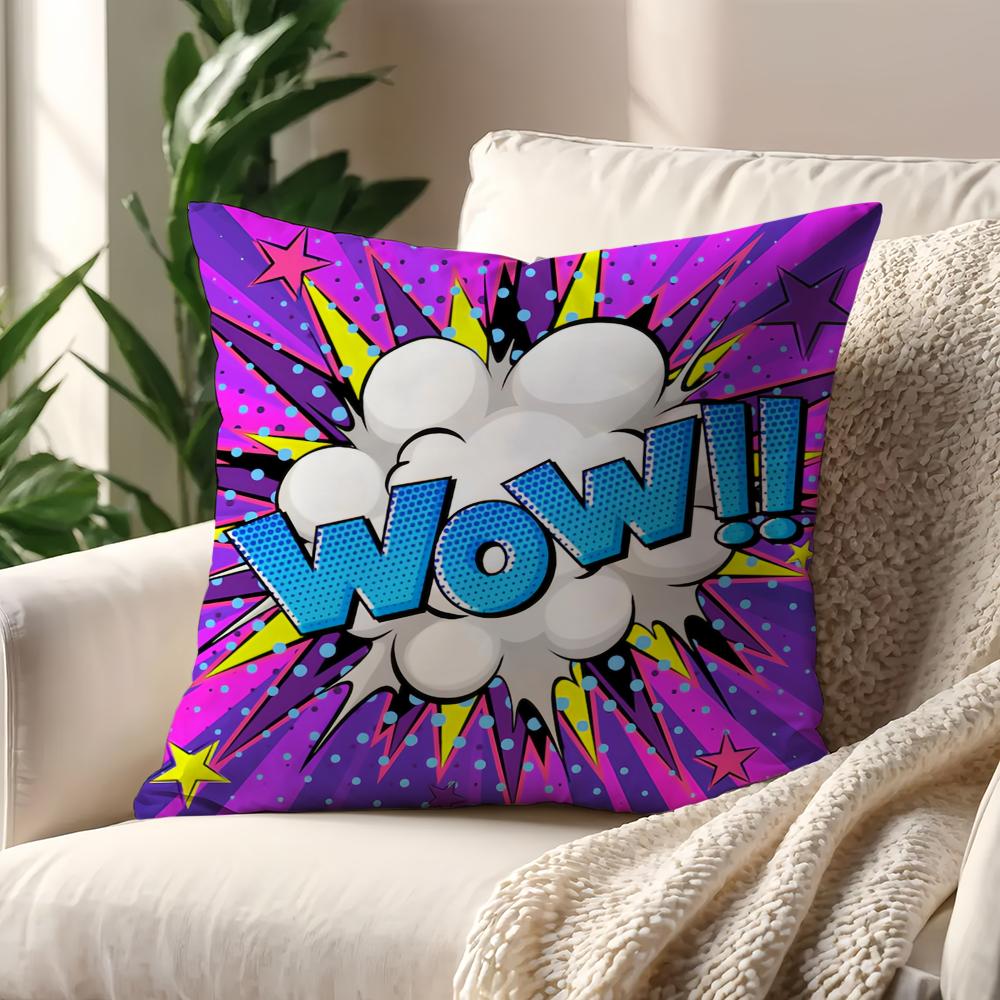 Art Pop BANG WOW BOOM POW cushion cover Pillow Cover Home Sofa living Decoration Room  Office Car Nordic Simplicity