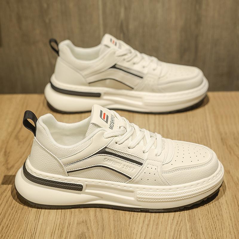Trendy brand men's shoes, advanced sense, original design, casual sports, small white shoes, light and breathable mesh thick-soled Korean board shoes