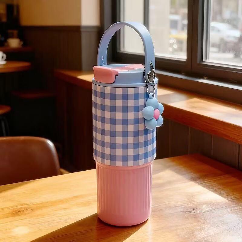 Термобутылка Xiaoyueya в клетку из нержавеющей стали 316 750ml