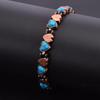 Red Copper and Turquoise Double Heart Adjustable Bracelet for Women