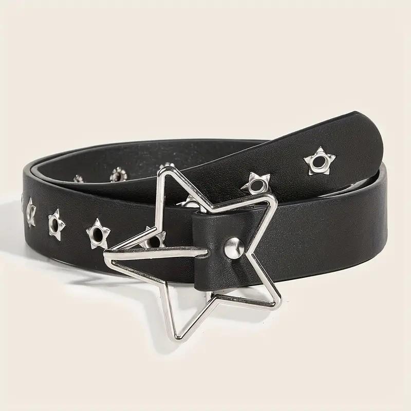 

Punk Style Rivet Star Hollow Personality Belt Decoration European And American Fashion Buckle Belt Trendy Pants Belt In Stock