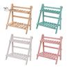 Wooden Desktop Storage Rack Double Layer Foldable Design Smooth Edge Burr Free Decorative Plant Stand Display Shelf