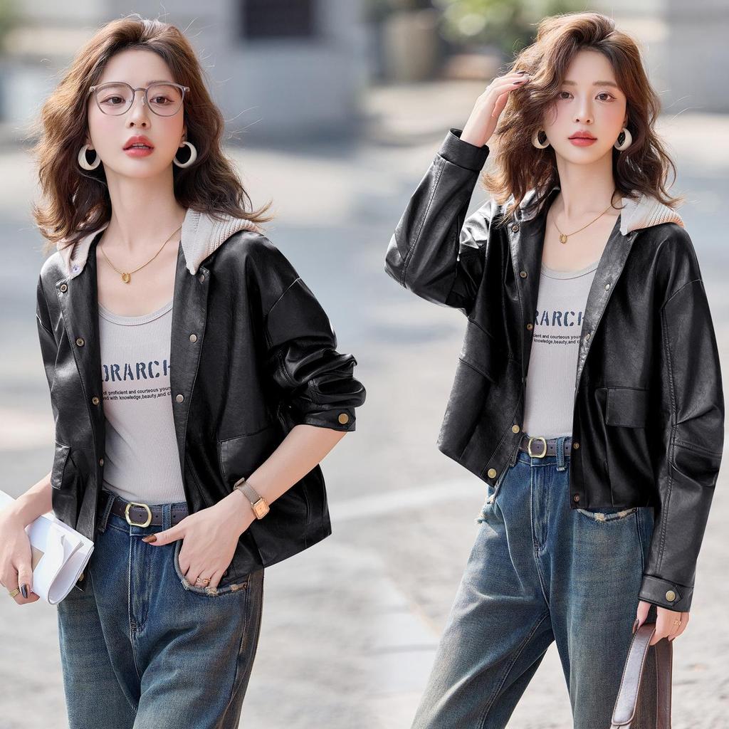 Women's Genuine Leather Jacket - Casual, Versatile Sheepskin Coat for Autumn and Winter