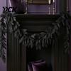 Haunted House Party Decorations Black Halloween Garland, Spooky Artificial Cedar Vine for Mantel Fireplace, Realistic Twisted Bionic Branch
