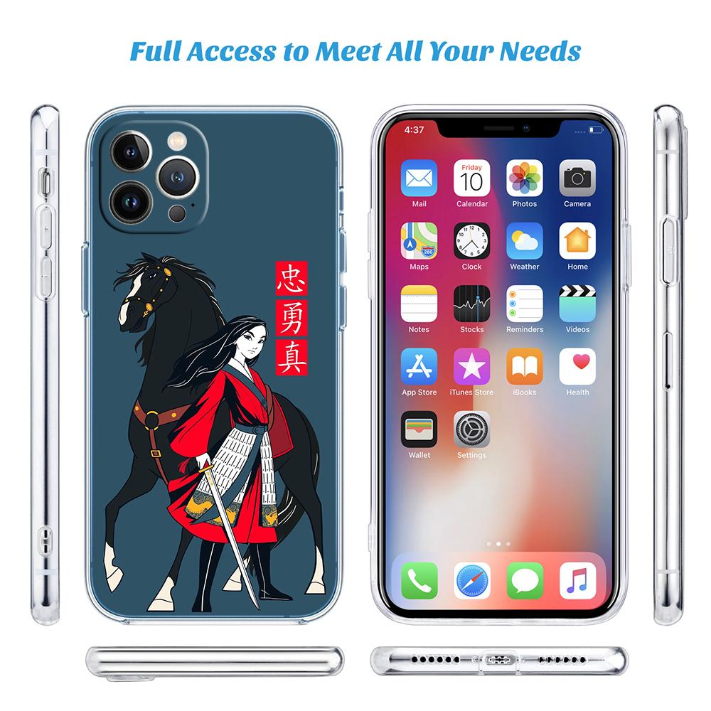 CJ89 Princess Mulan Soft Shell Transparent Phone Case for Motorola Moto G7 G8 G9 G84 G85 G73 G24 G15 Z2 Play Power Plus