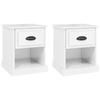 VidaXL Tables de chevet 2 pcs blanc brillant 39x39x47,5 cm 816133