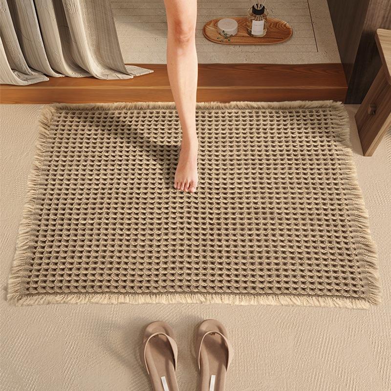 

Toilet Floor Mat Absorbent Anti Slip Foot Mat Bathroom Door Mat Suitable Multiple Scenarios Formaldehyde Free Machine Washable хаки