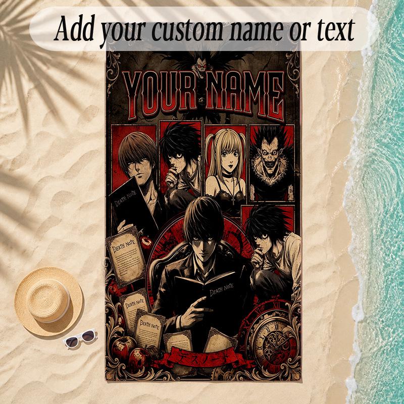 Beach TowelDeath Note Custom Name Text Personalized Soft Towel for Beach Pool Indoor Home Decor Gift