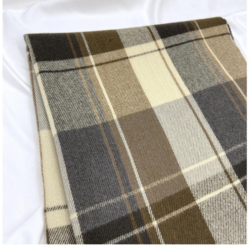 Plaid Scarf Women's Autumn and Winter New Retro Shawl Imitation Cashmere Warm Fringed Scarf