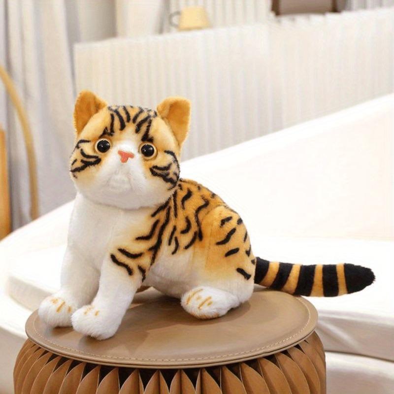 Stuffed Lifelike Cats Plush Toy Simulation American Shorthair Cute Cat Doll Pet Toys Home Decor Gift