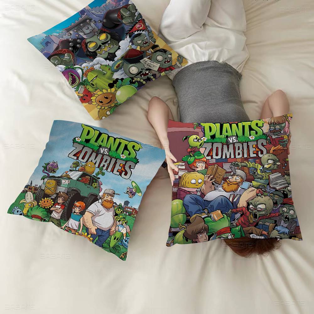 Classic Vintage P-Plants Vs Z-Zombies Maple Design Cushion Cover Happy Autumn Harvest Decor Holiday Decorati Pillow Cover