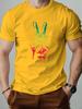 Unisex O Neck Tee Rainbow Peace Hand Gesture Print Cotton Short Sleeve Loose Summer Breathable Daily Casual Basic Wear Top