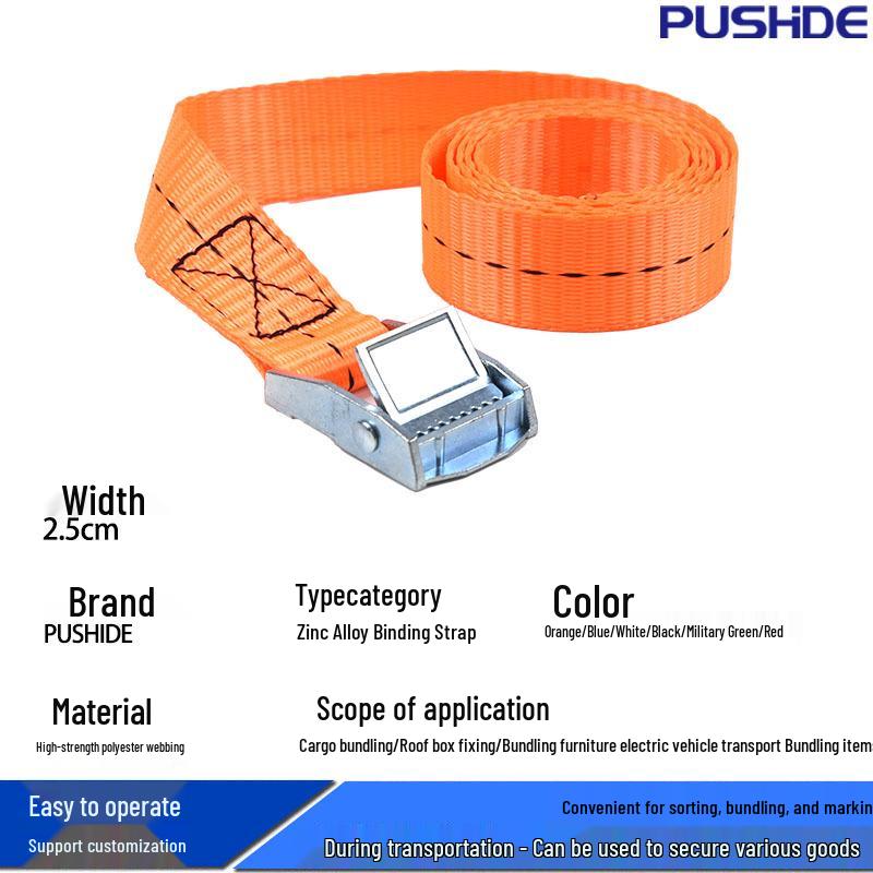 Zinc Alloy Buckle Strap for Cargo, Suitcase, and Motorcycle Tensioning