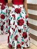 Floral Print Color Block Long Dress: Autumn 2018 Hot-Selling European & American Style Women's Clothing