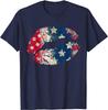Sexy Kissing Lips American Flag July 4th Makeup Gift Unisex T-Shirt