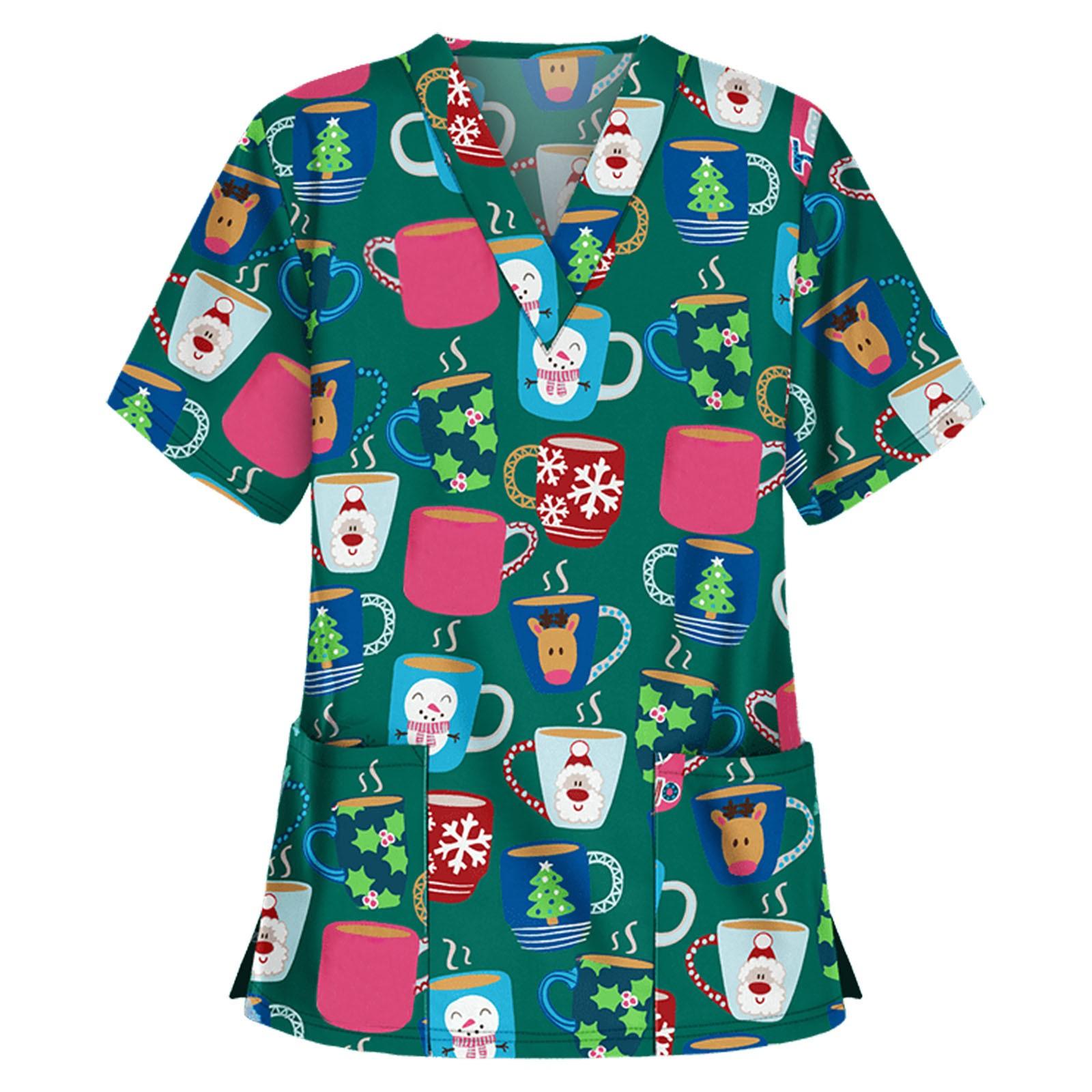 

Женский топ с карманом и коротким рукавом с крестом и V-образным вырезом L зелёный