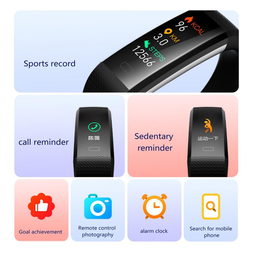 Bracelet Temperature Blood Pressure Blood Oxygen Blood Pressure Heart Rate Monitoring For Sport USB In-line Charger