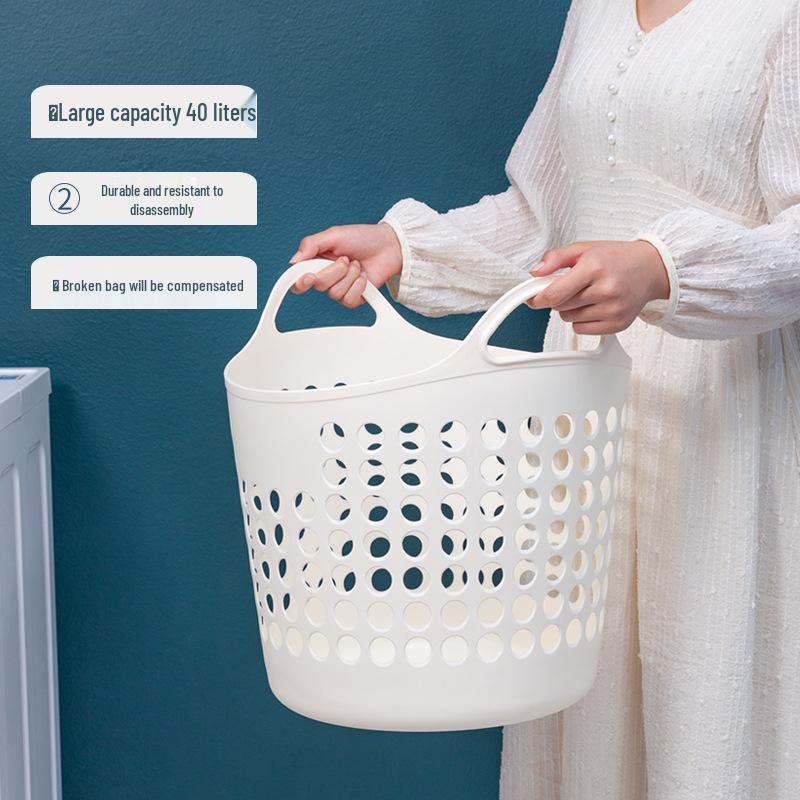 Plastic Laundry and Storage Basket for Clothes, Toys, & Bathroom Use