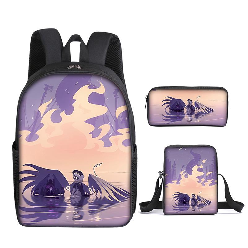 Droni Killer Novità Classici Stampa 3D Set da 3 pezzi Zaino Scolastico per Studenti Zaino per Laptop Zaino a Spalla Inclinata Astuccio