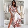 Neues, sommerliches, einfaches Mode-Positionierungs-Blumenband-Taillenkleid Damenbekleidung