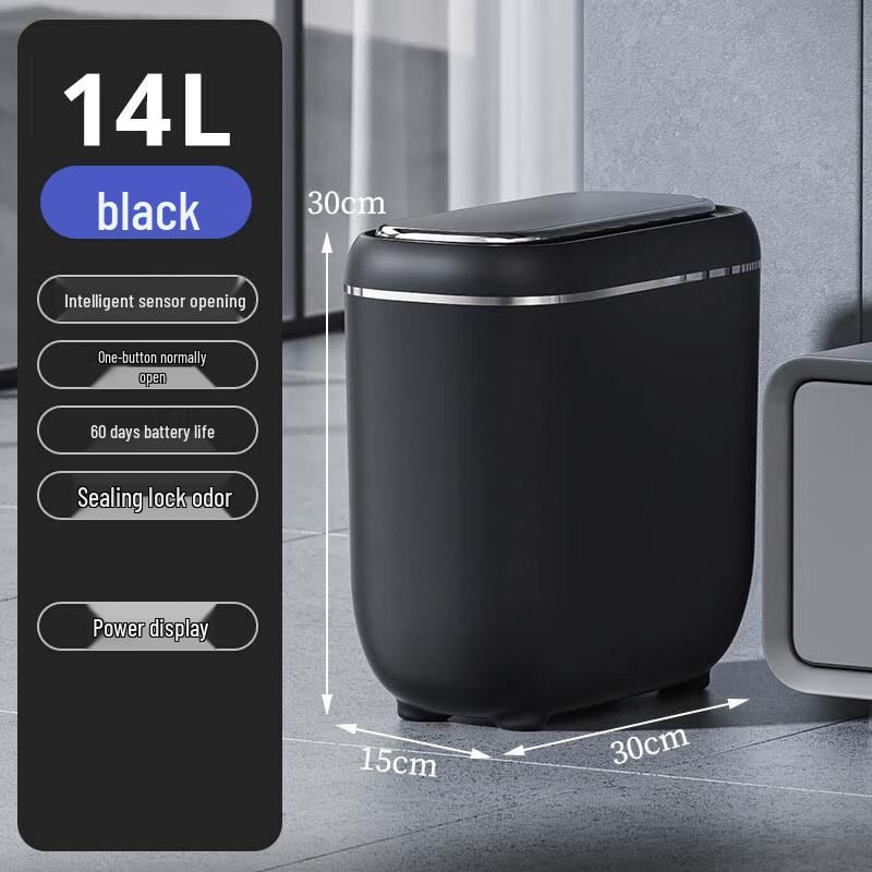 Smart Sensor Trash Can with LED Power Display