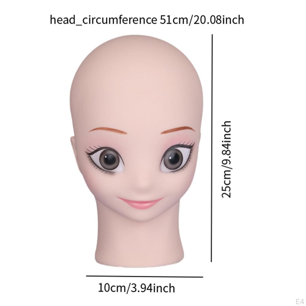 Bald Mannequin Head Manikin for Wig Making Stable Lightweight Professional Sturdy Display