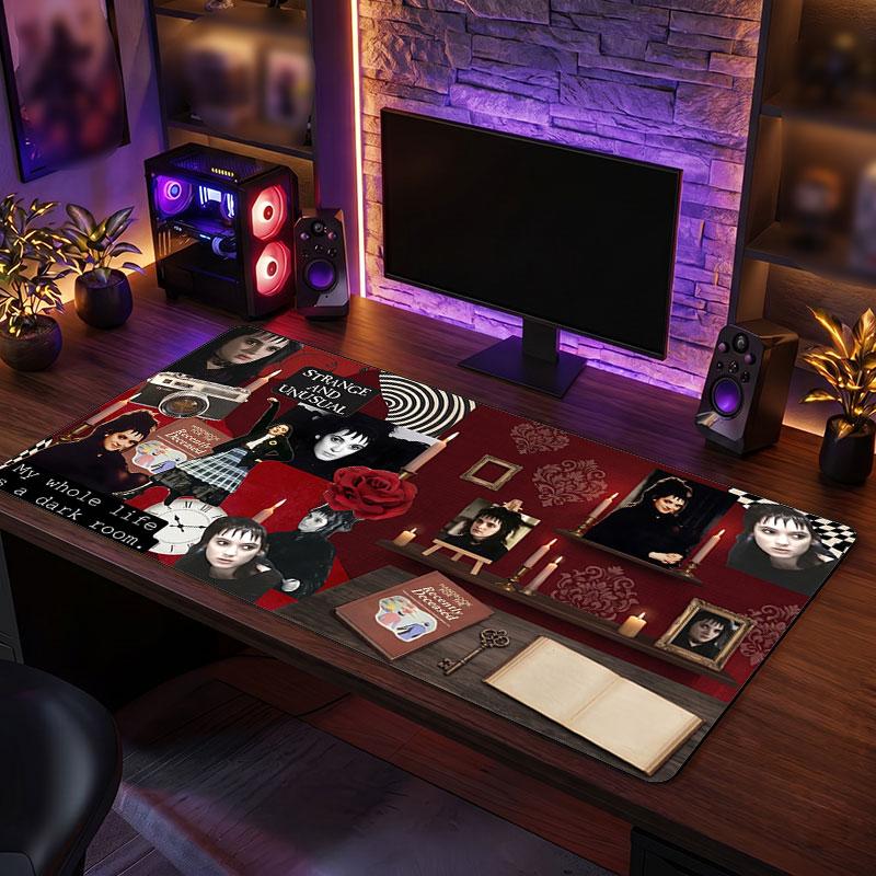 Big Mouse PadBeetlejuice Lydia Deetz Extended Soft Desk Mat Gaming Office Computer Table Decor Mat