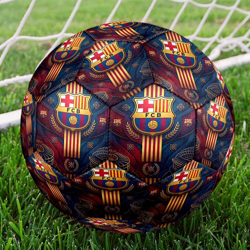 FOOTBALL Club Barcelona Print Size 5 Soccer Ball, Standard Match Football for Sports Game and Team Practice, Ideal Gift for Soccer Fans