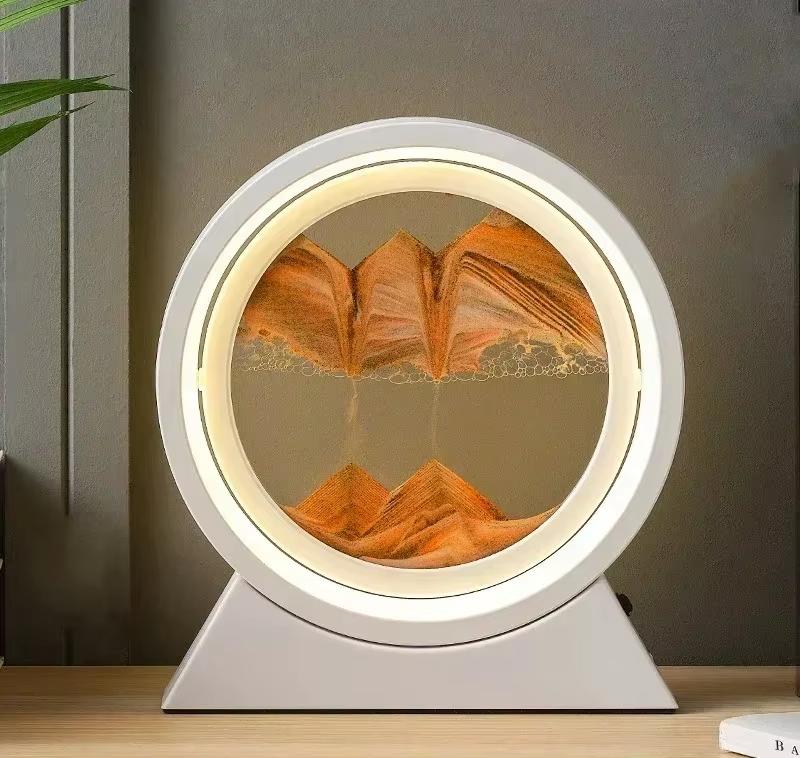 Sandscape Kinetic Sand Art Picture Quicksand Table Lamp Dynamic Liquid Hourglass Moving Sand Painting Flowing Sand Home Decor