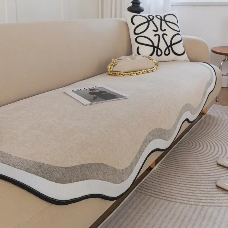Thicken Chenille Sofa Cushion for Living Room Special Shape Non-slip Couch Cover Corner Sofa Towel Seat Pad Home Protection